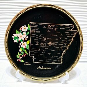 Vintage Arkansas Souvenir Metal Serving Tray 11"‎